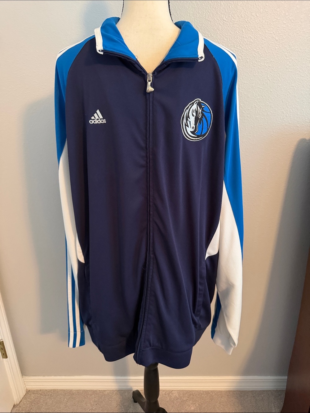 adidas NBA Dallas Mavericks Blue Full-Zip Performance Jacket